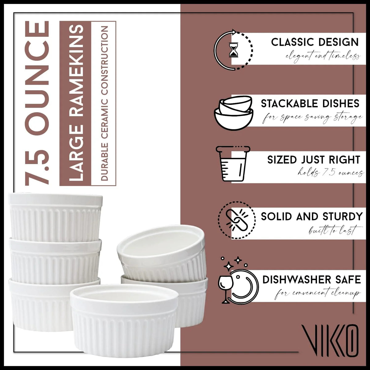 White Set Of 4 Porcelain Ramekins M915