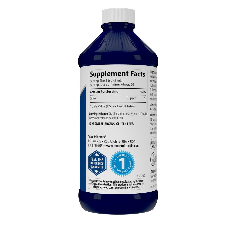 Colloidal Silver Liquid Mineral Supplement, 30 PPM, 16 oz Bottle L6973