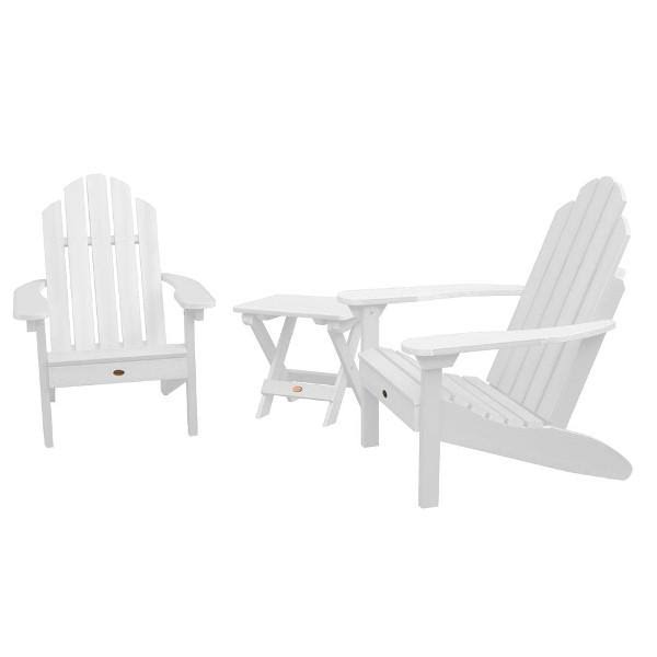 Coastal Teak 2 Classic Chairs with Folding Side Table 3-Piece Set X416