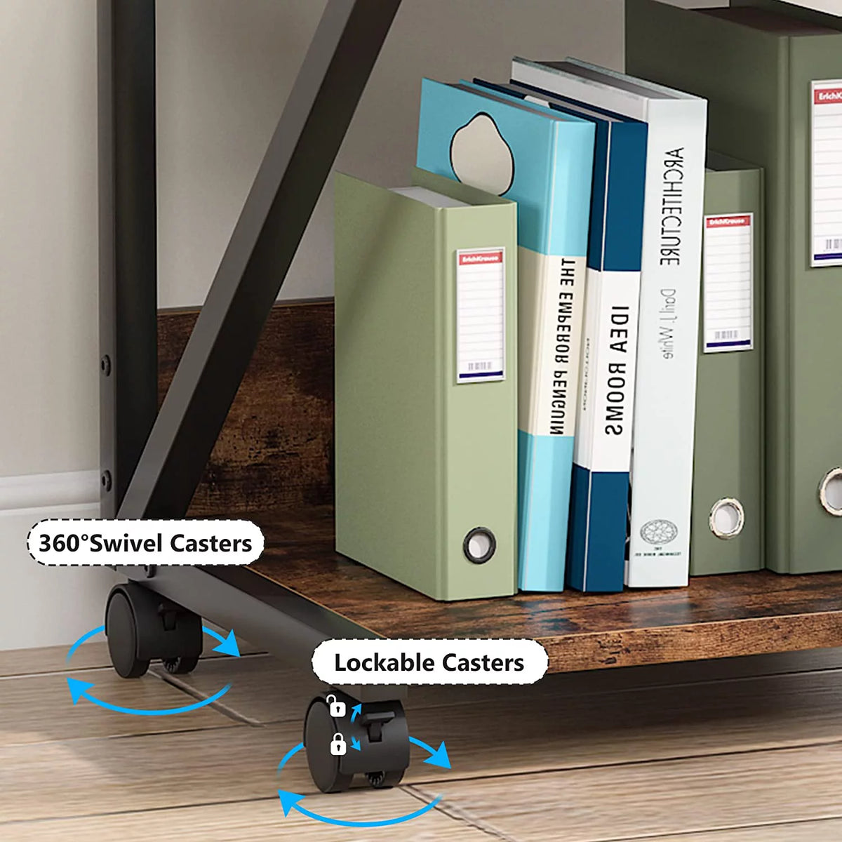 3-Tier Rolling Printer Cart with Storage Shelf S805
