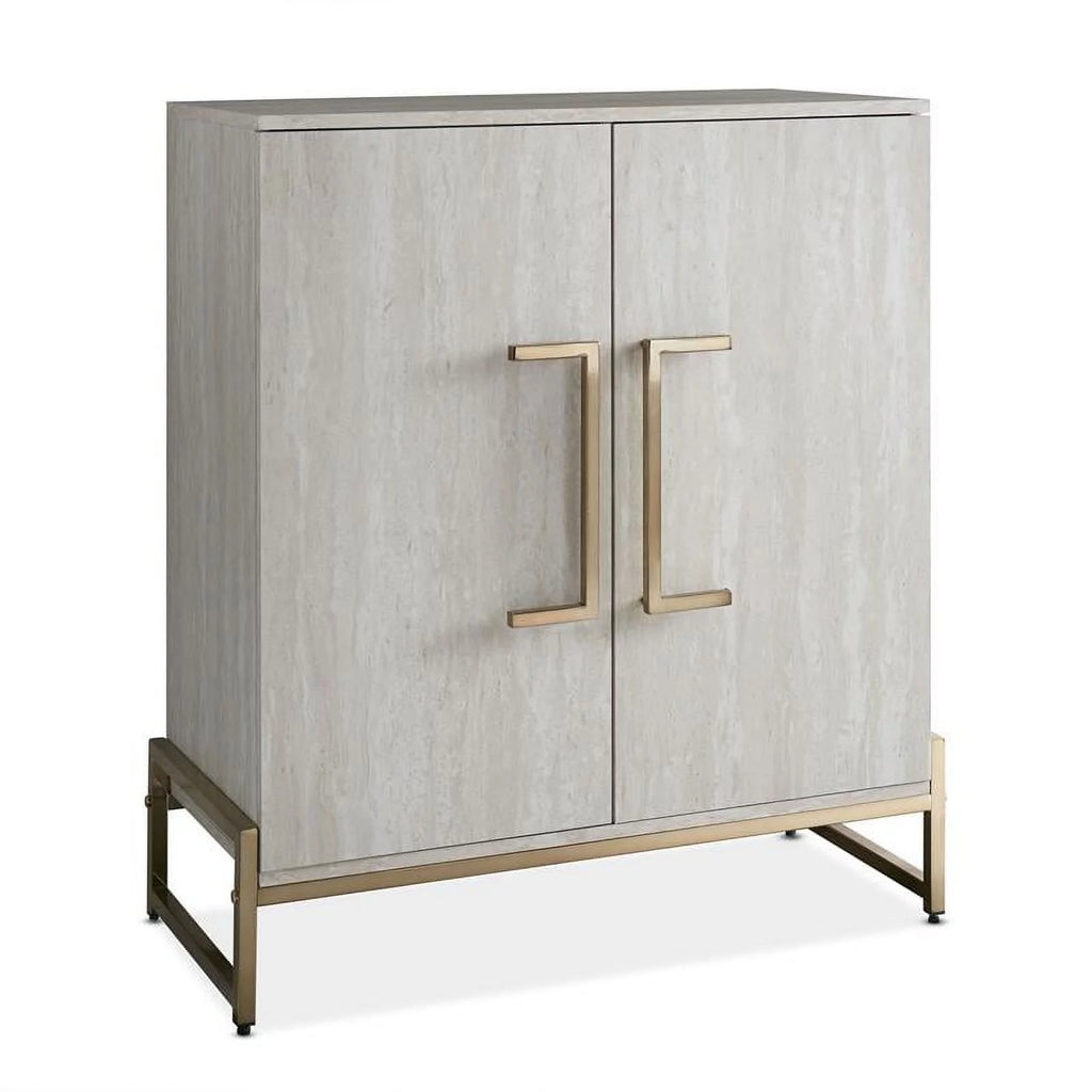Faux Marble and Gold Metal Base Wine Cabinet K8208