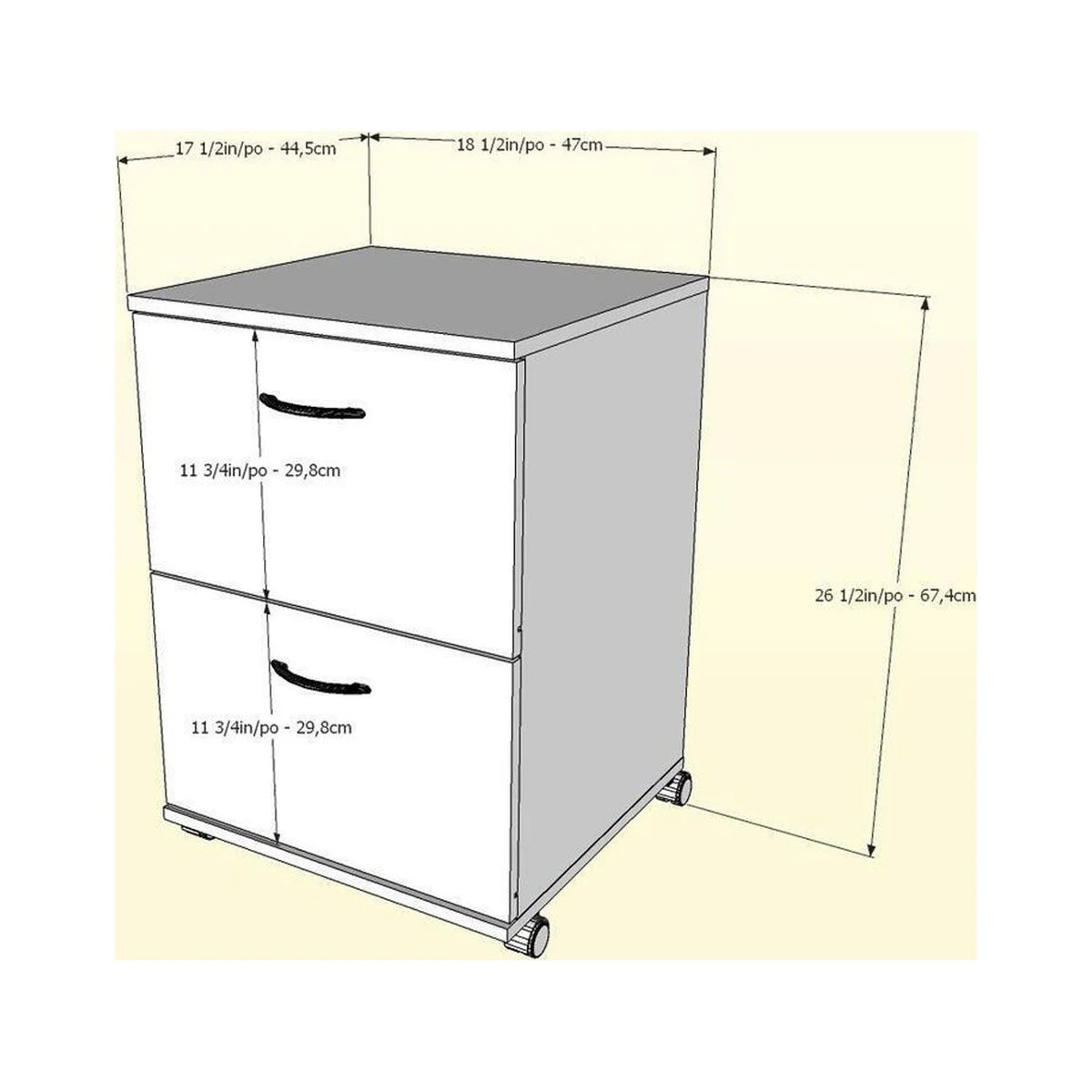 2-Drawer Mobile Filing Cabinet X942144