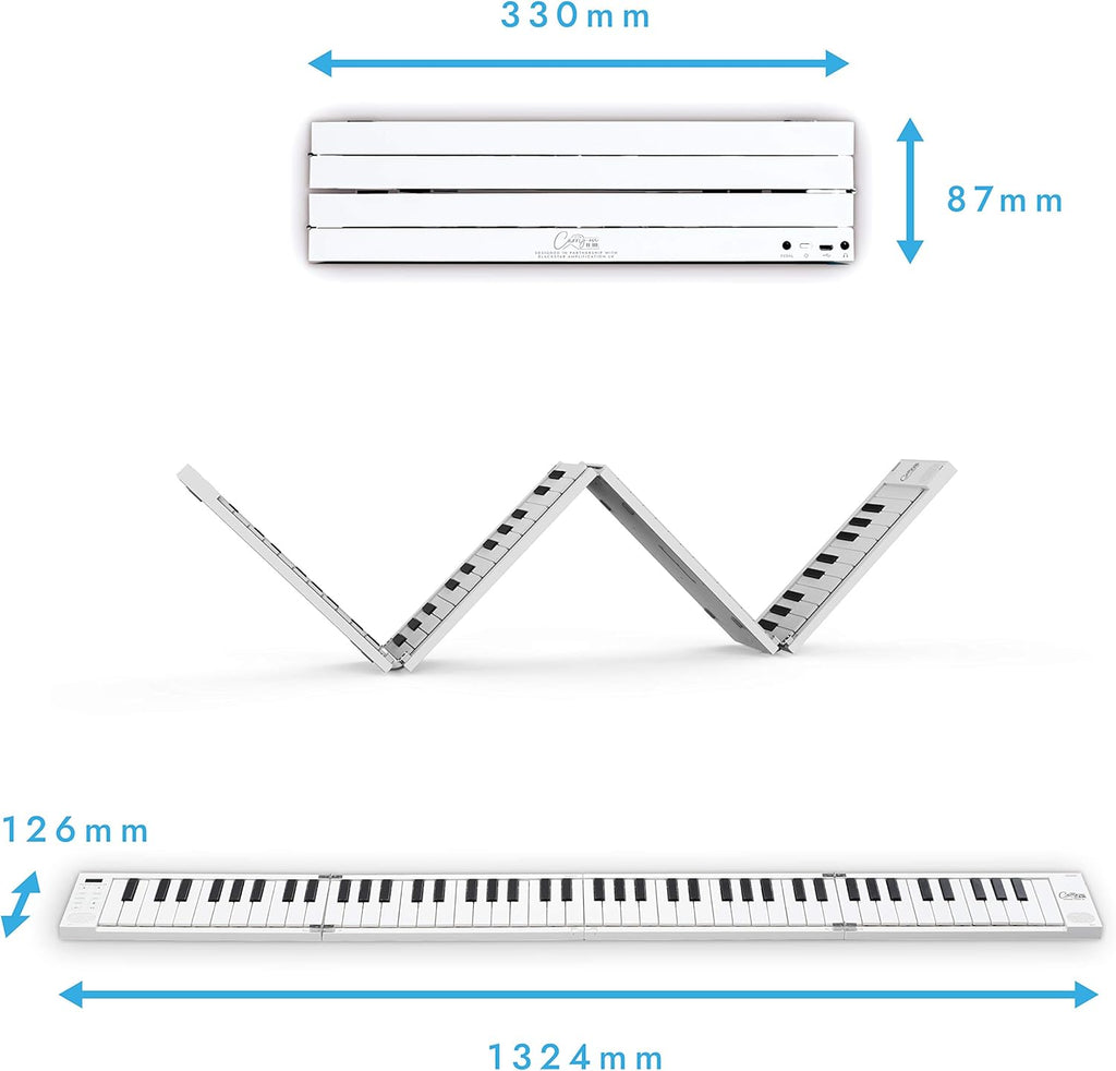 White Portable 88 Key Digital Piano Keyboard with Rechargeable Battery O603