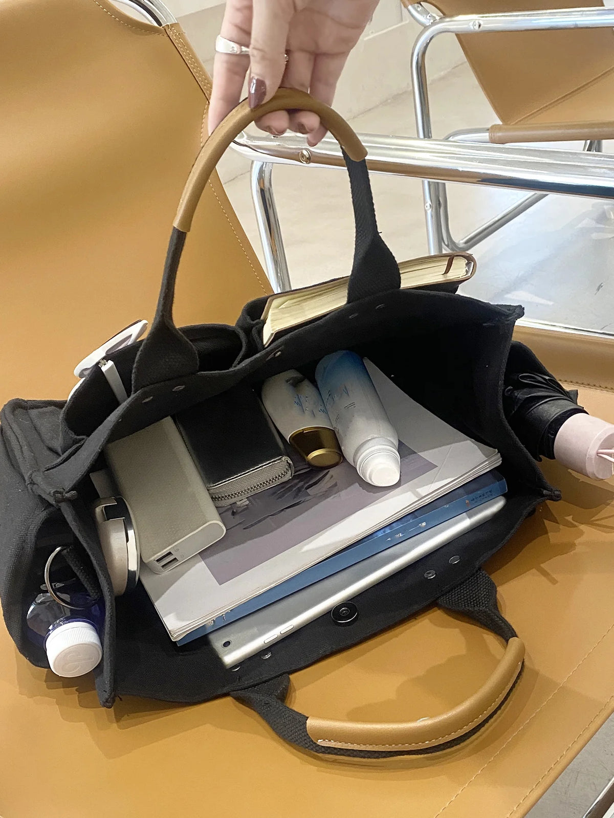 Canvas Large Capacity Tote Bag Y728