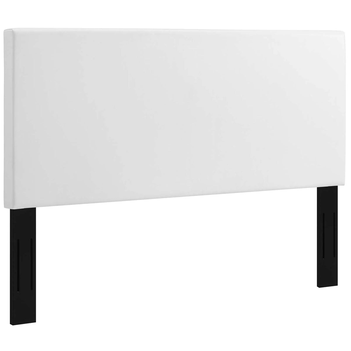 King California King White Upholstered Faux Leather Headboard X35149