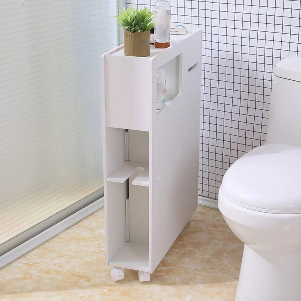 Slim Narrow Bathroom Storage Cabinet with Slide out Drawer M932