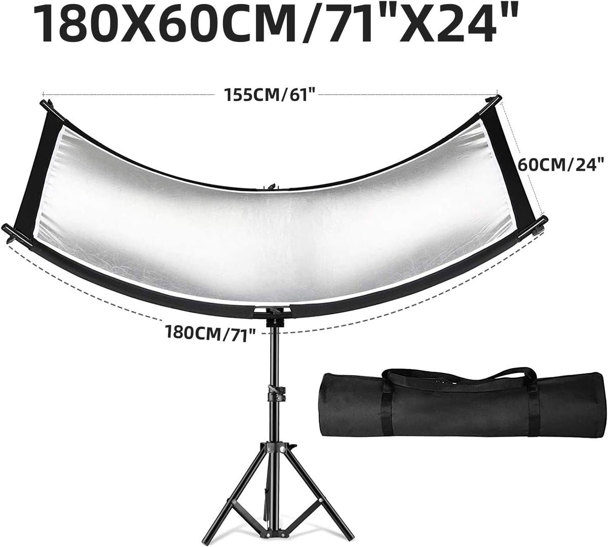 Clamshell Light Reflector Diffuser with Light Stand and Carry Bag W542