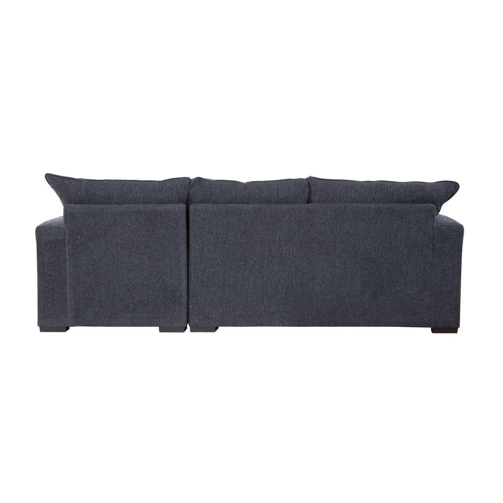 Charcoal Two Piece Sectional Sofa with Three Throw Pillows B79436