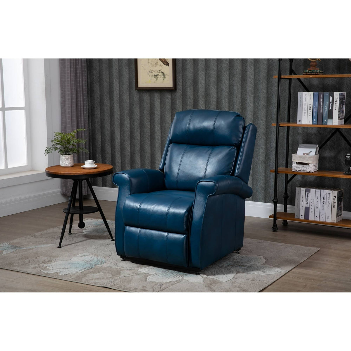 Black Faux Leather Power Lift Recliner Chair T45521