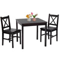 5-Piece Solid Wood Dining Table Set for 4 Brown F45939
