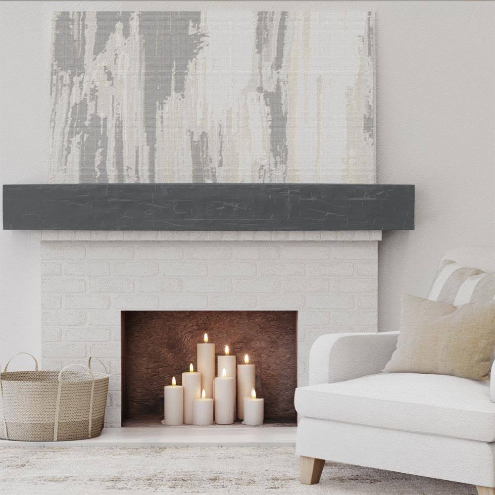 Aged Ash Hand Hewn Faux Wood Fireplace Mantel T4950
