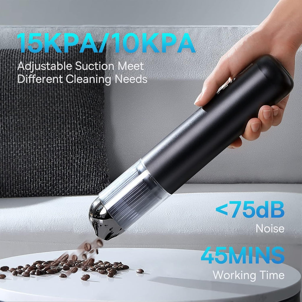 Handheld Cordless Rechargeable Vacuum with Adjustable Suction Power and LED Light L4798
