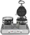 Double Side Belgian Waffle Maker, Non Stick Plates, 75 Waffles Per Hour B360096