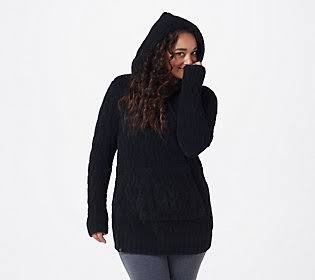 Black Zigzag Cable Hoodie K996310