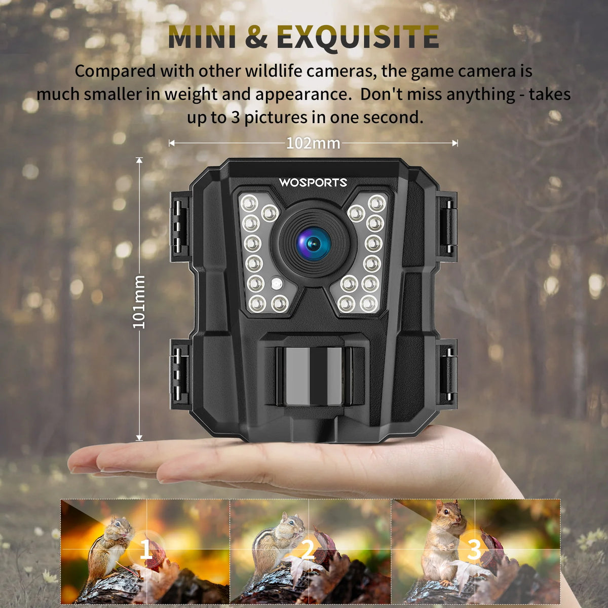 Mini Trail Camera 24MP 1080P Waterproof Infrared X98972
