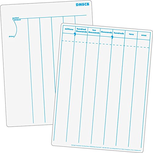 Multi-Digit Computation Two-Sided Dry Erase Board Set, 12” by 9” (Set of 6) U9826