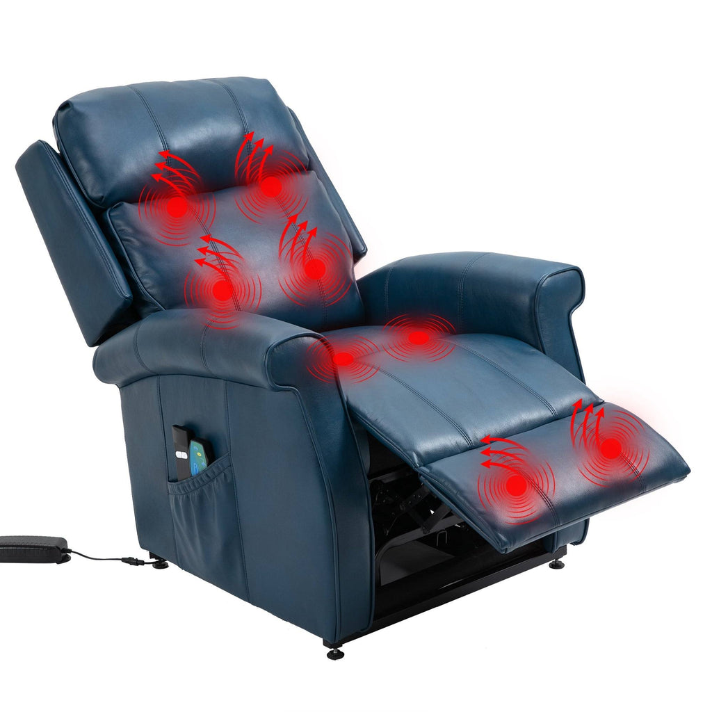Black Faux Leather Power Lift Recliner Chair T45521