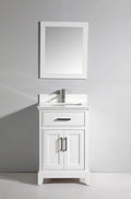 24 in. Single Sink White Vanity & Mirror R5907