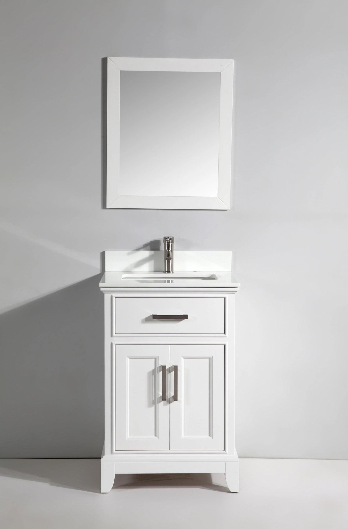 24 in. Single Sink White Vanity & Mirror R5907