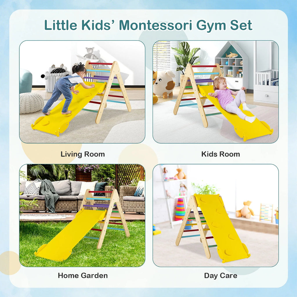 Wooden Climbing Triangle Set with Ramp N918