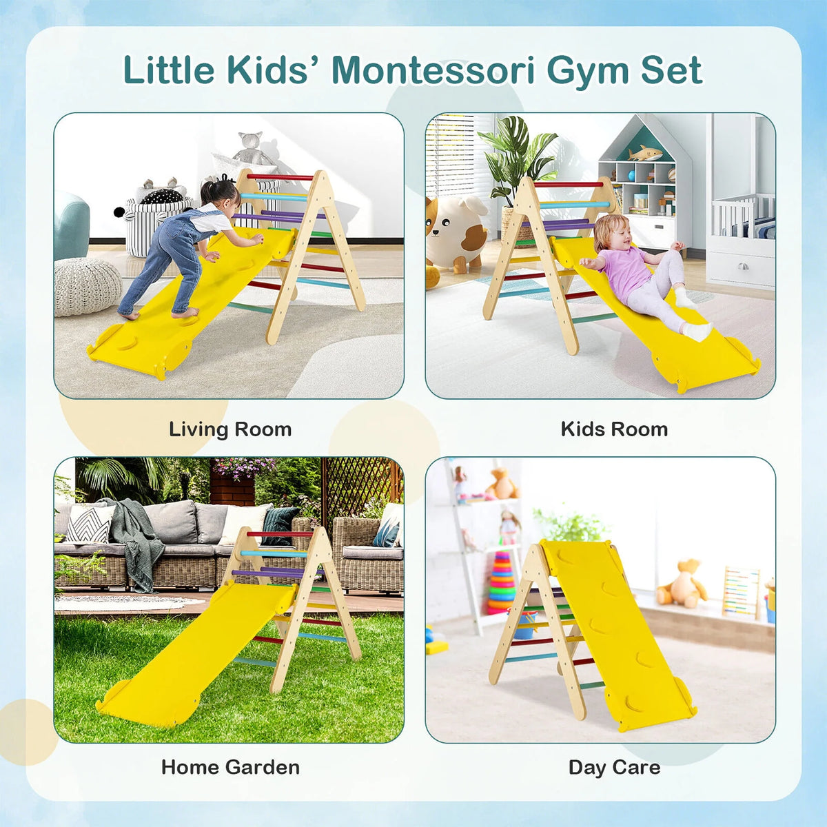 Wooden Climbing Triangle Set with Ramp N918