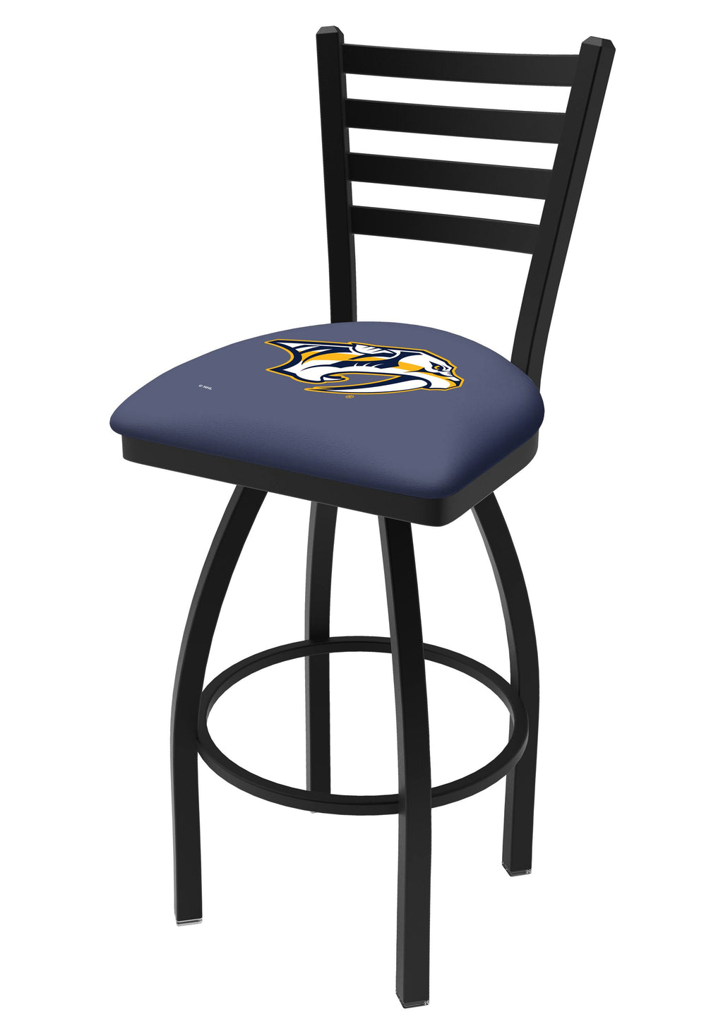 Black Wrinkle Swivel Bar Stool with Ladder Style Back V486167