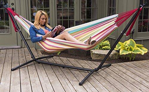 Double Cotton Hammock with Steel Stand F579514