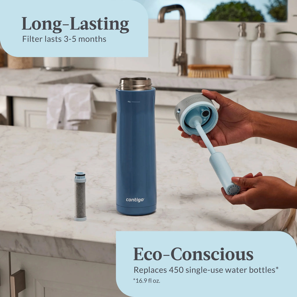 24 oz Stainless Steel Water Bottle with Straw Lid H25401
