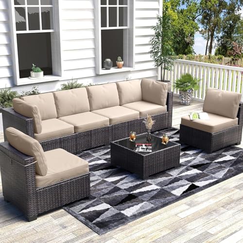 6 Piece Outdoor Patio Furniture Set with Coffee Table G435
