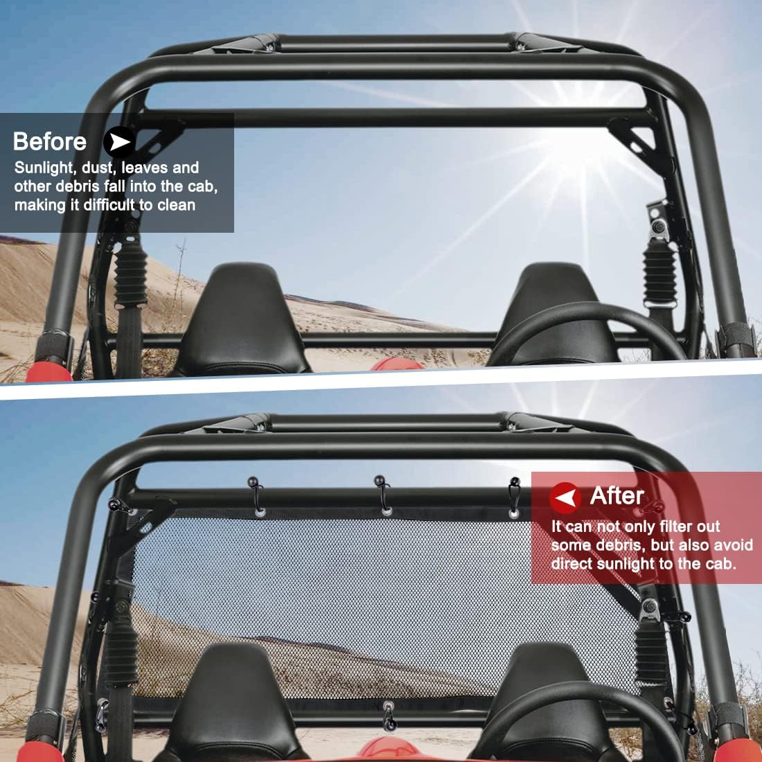 Pack of 2 Roll Cage Mesh Window Nets for Polaris RZR PRO XP/4 K970