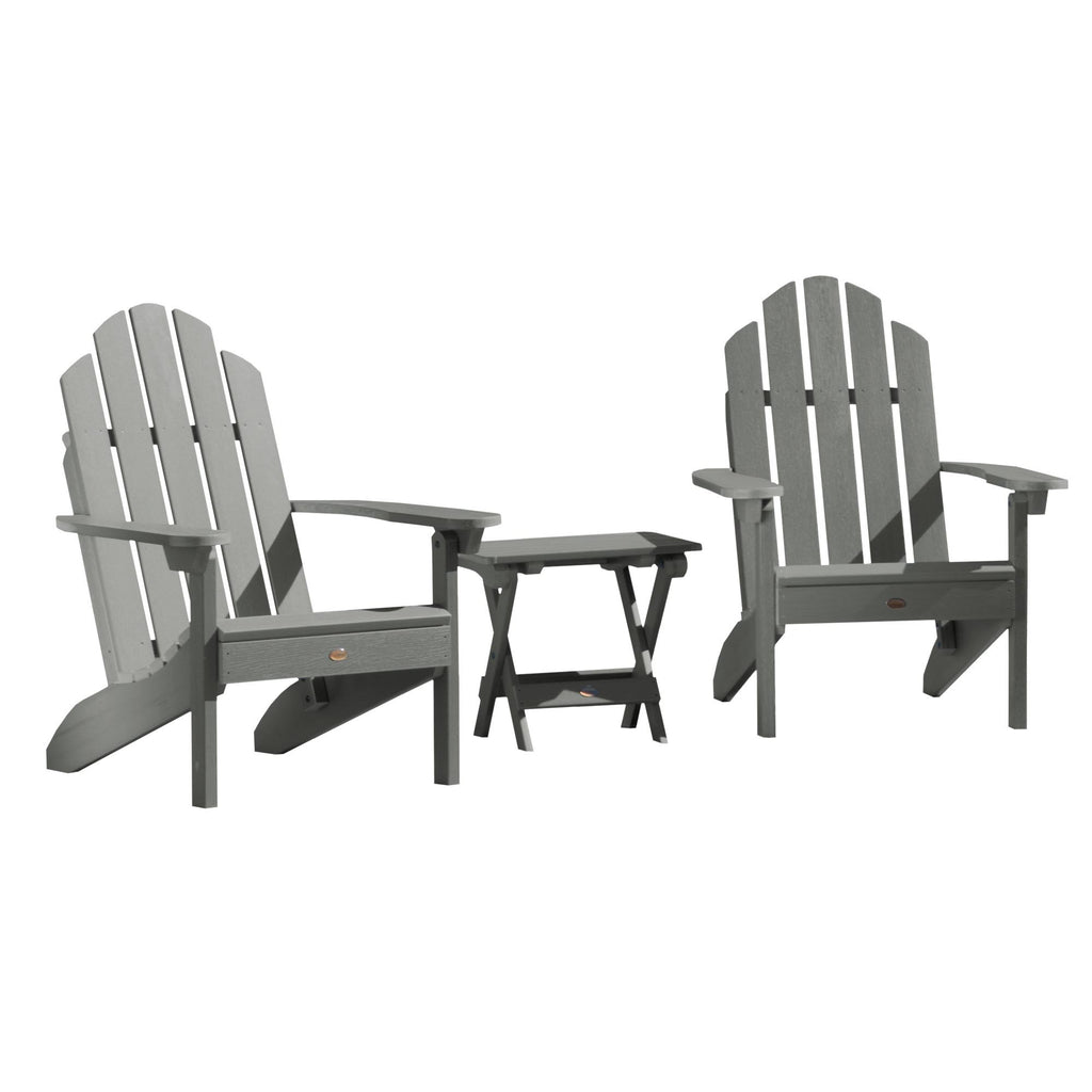 Coastal Teak 2 Classic Chairs with Folding Side Table 3-Piece Set X416
