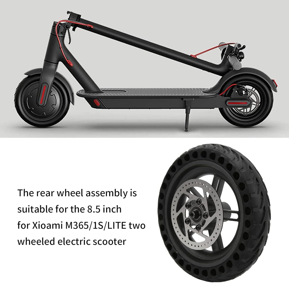 8.5 inch Electric Scooter Rear Tire Set with Wheel Hub Disc Brake, Pack of 2 T269824