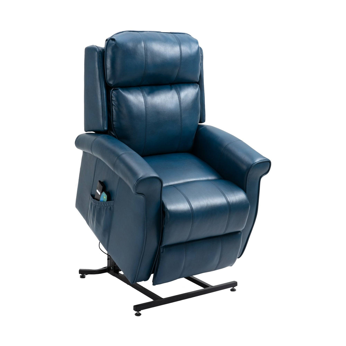 Black Faux Leather Power Lift Recliner Chair T45521