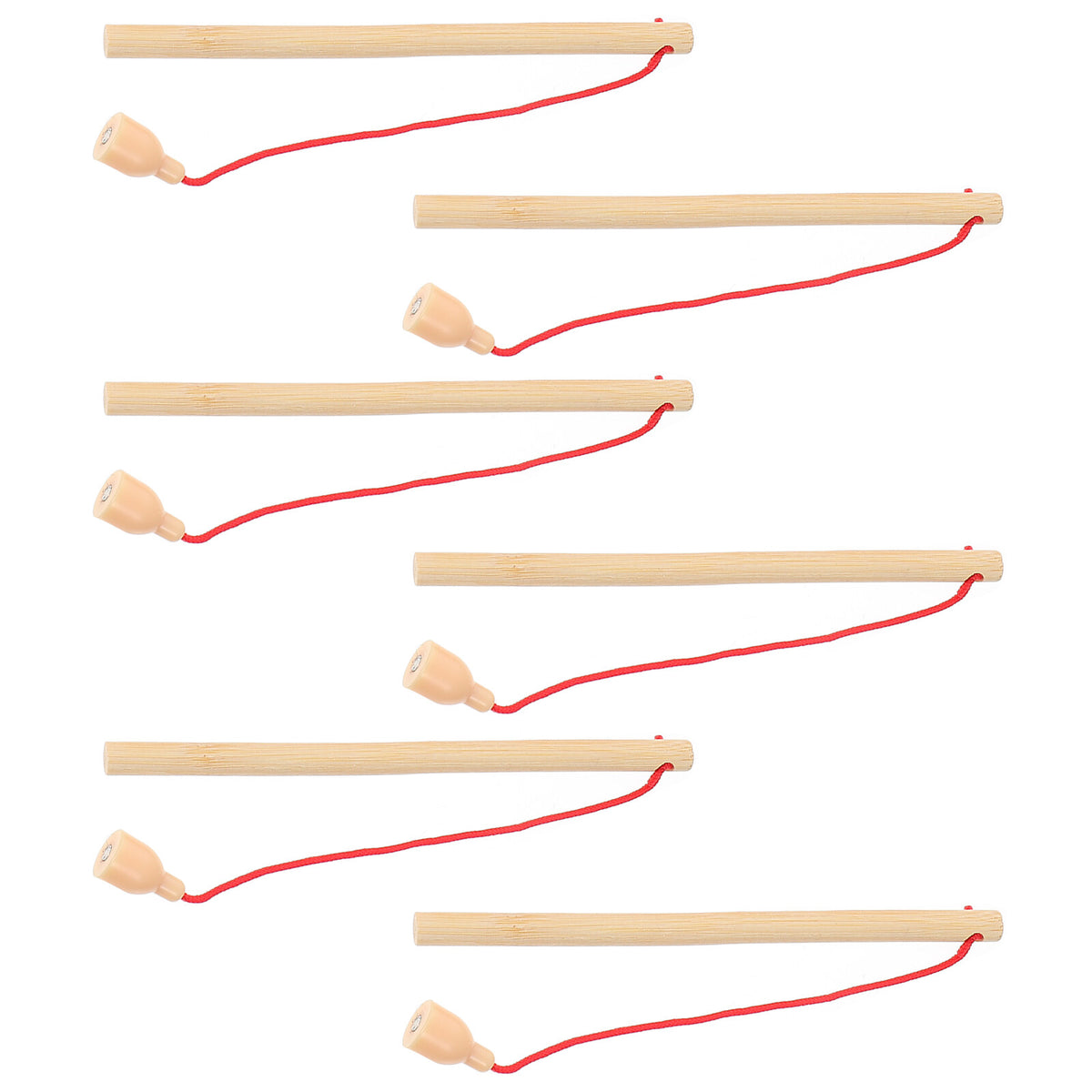 5Pcs Wooden Magnetic Fishing Poles Toys S22954