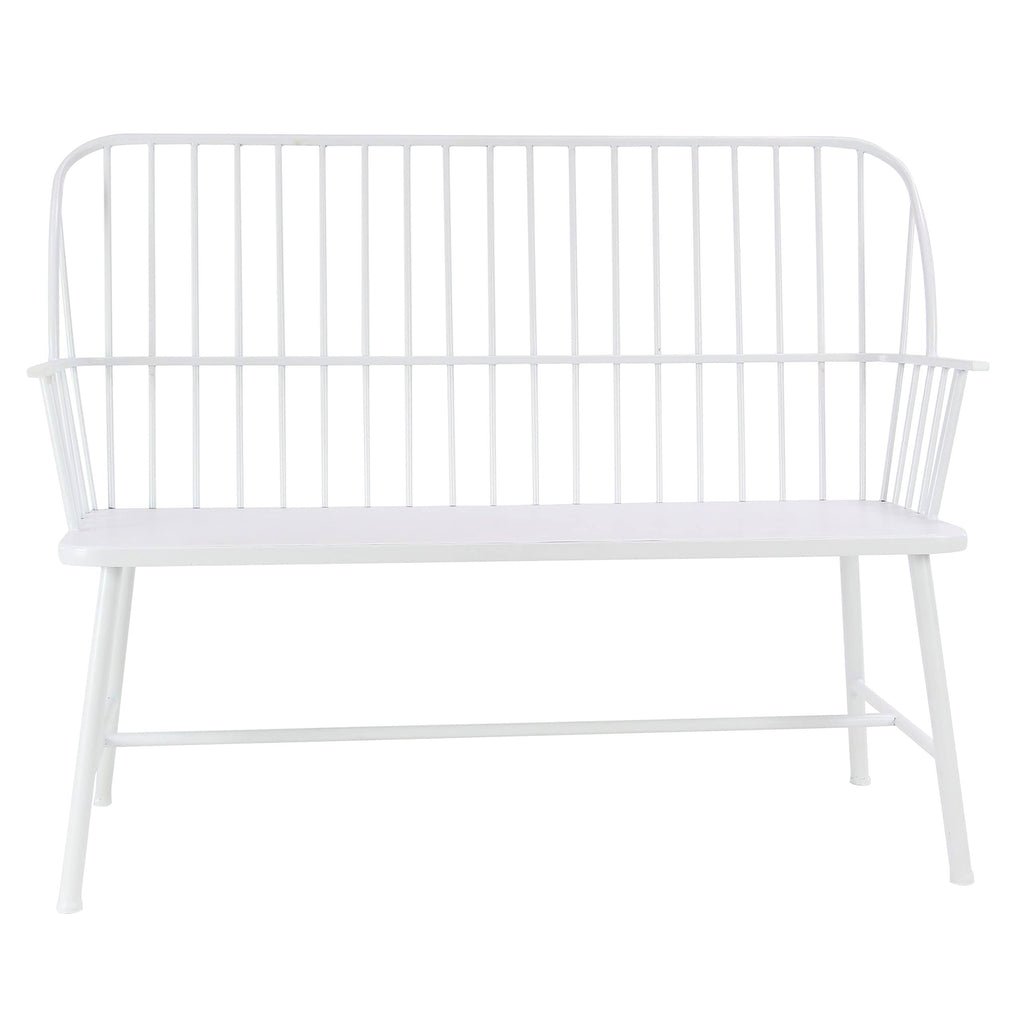 White Iron Patio Bench M2157