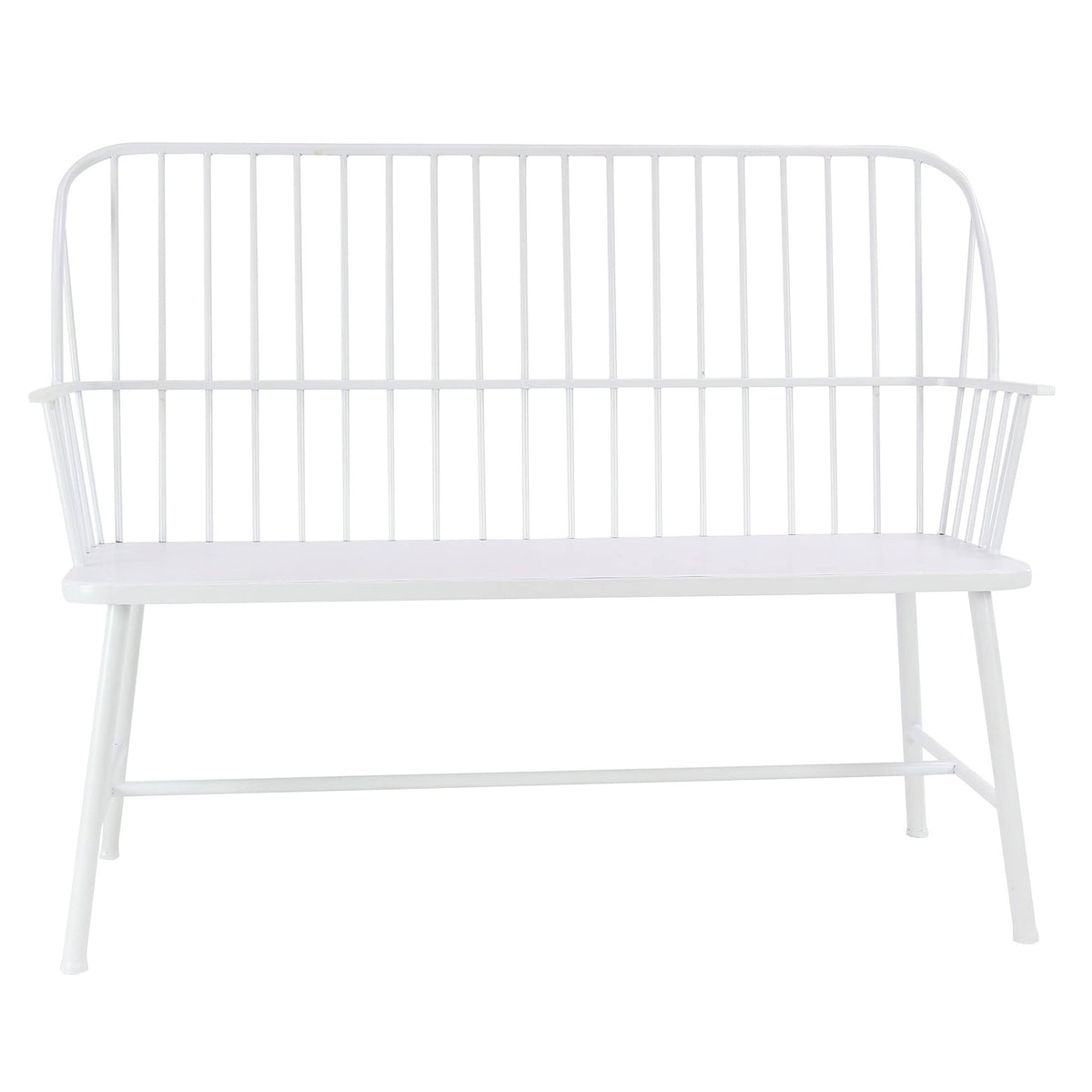 White Iron Patio Bench M2157