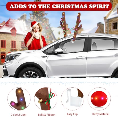 Car Reindeer Antlers & Nose with Lights A493899
