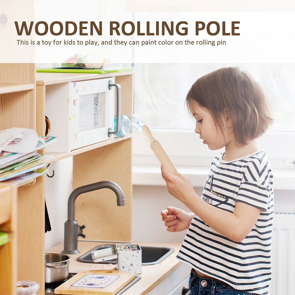 6 Pcs Wooden Rolling Pin Toy Playset M287
