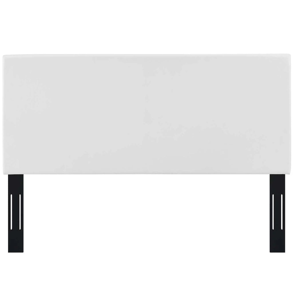 King California King White Upholstered Faux Leather Headboard X35149