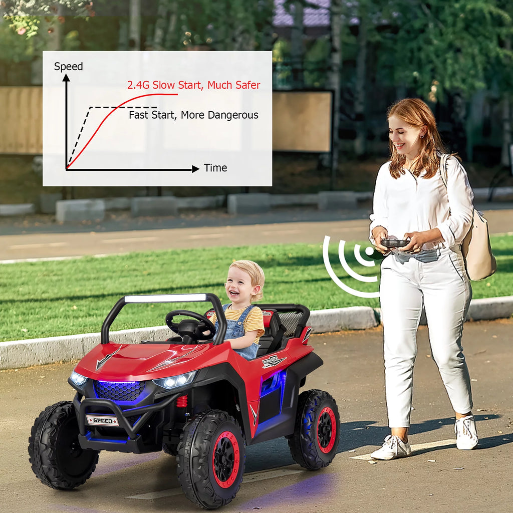 12V 2-Seater Kids Ride On UTV Electric Vehicle Pink E8047