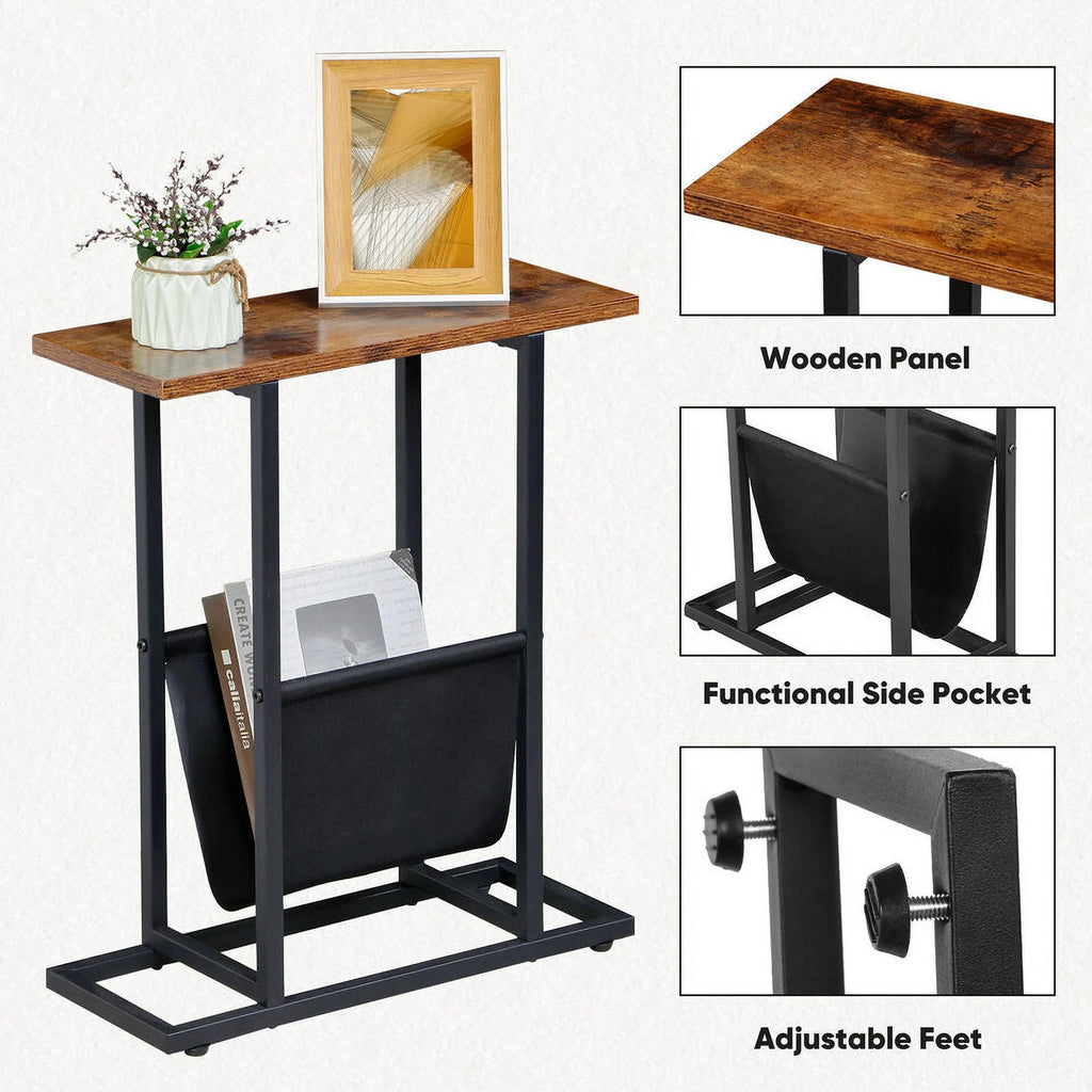 Narrow Side Table with Magazine Holder A804297