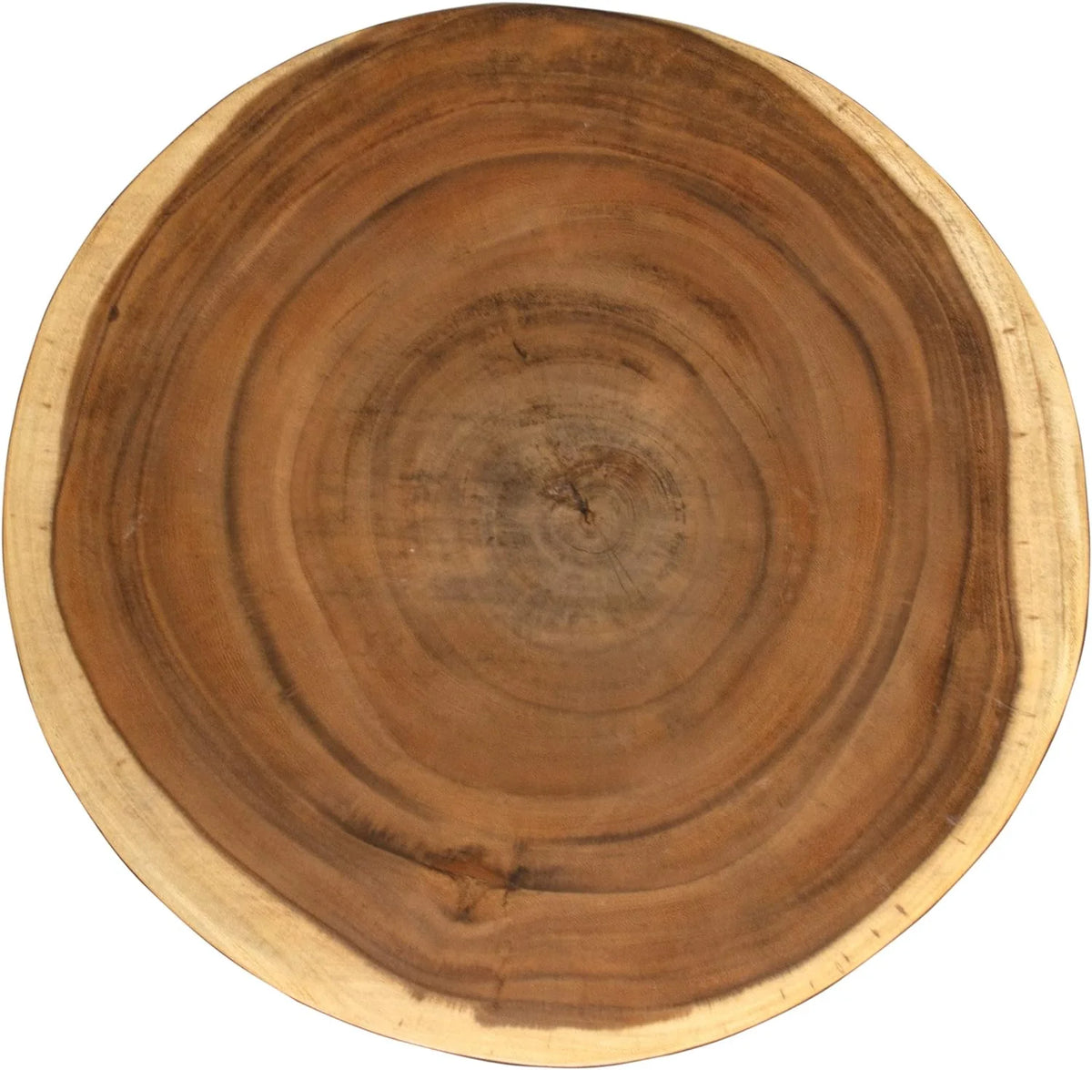 Round Natural Wood Slab Accent End Table P774