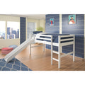 White Twin Loft Bed with Slide I391072