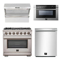 36 Inch Pro Gas Range, Wall Mount Range Hood, Microwave Drawer, Dishwasher R9517