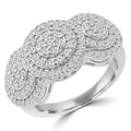 1 CTW Round Diamond Double Halo Engagement Ring in 14K White Gold T664