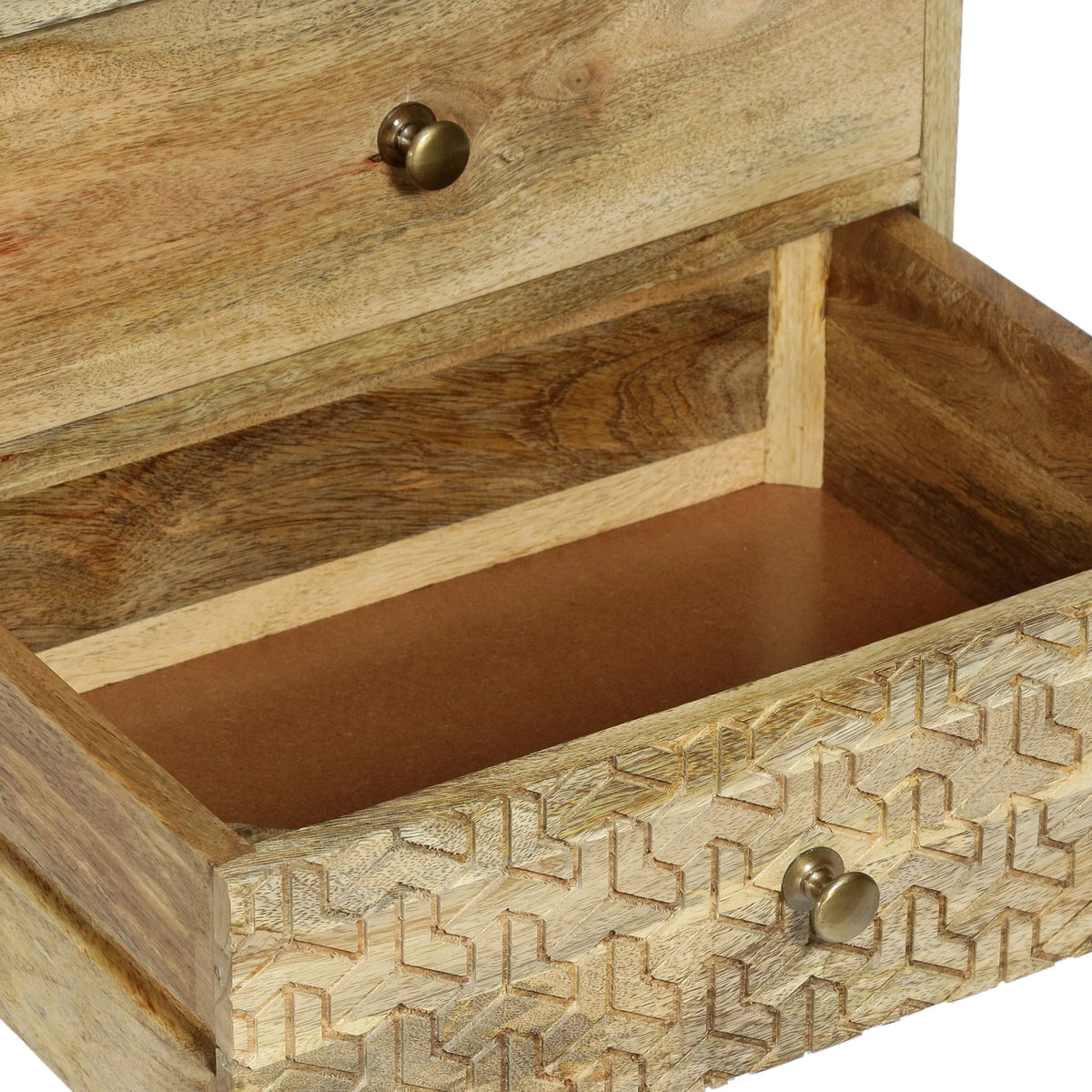 Handmade Mango Wood 3 Drawer Nightstand M688