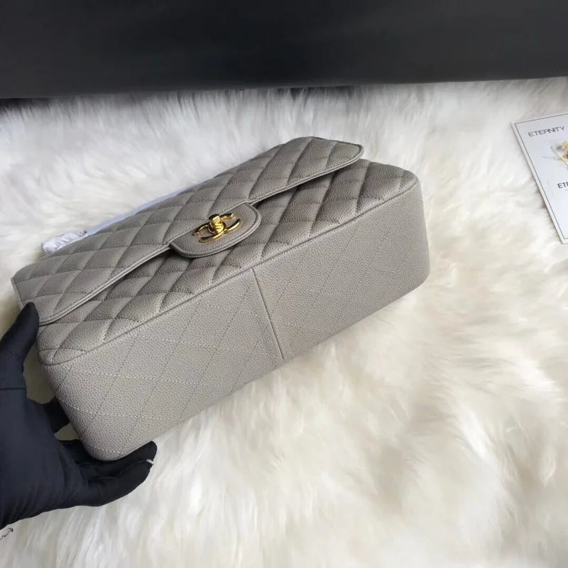 Caviar Calfskin 30Cm Flap Bag R2453