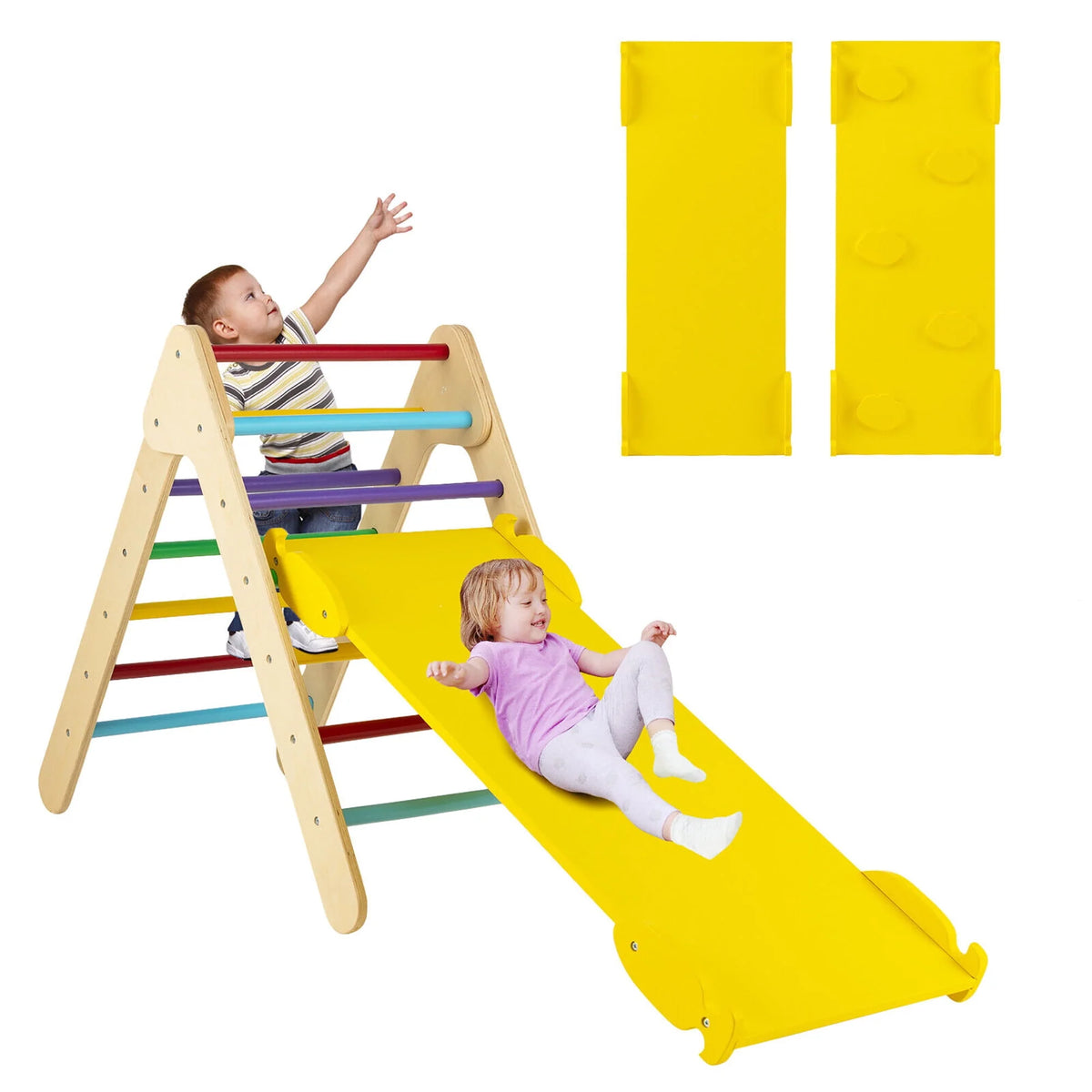 Wooden Climbing Triangle Set with Ramp N918