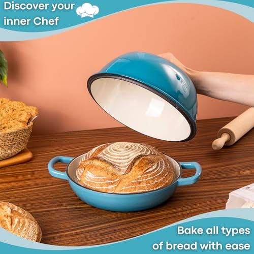 Enamelled Cast Iron Dutch Oven Pot, Dark Blue, 6 Quarts L446779