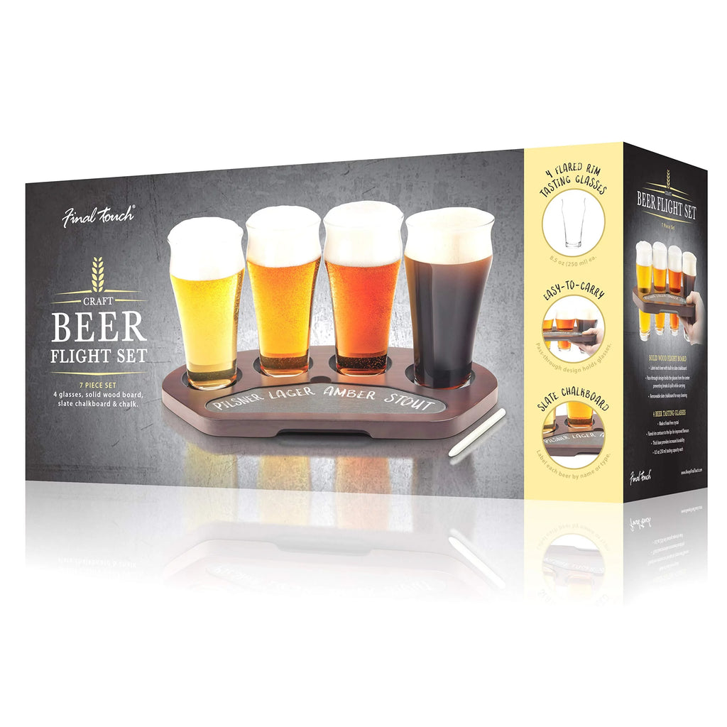Glass & Wood Beer Flight Board S7953